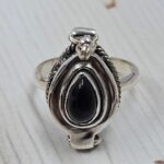 Black Onyx 925 Sterling Silver Poison Box Ring (REXT161-21)
