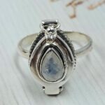 Rainbow Moonstone 925 Sterling Silver Poison Box Ring (REXT161-25)