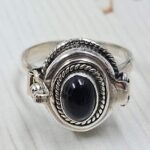 Black Onyx 925 Sterling Silver Poison Box Ring (REXT161-5)