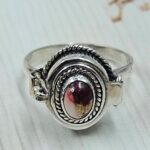 Red Rose Dahlia 925 Sterling Silver Poison Box Ring (REXT161-1)