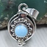 Larimar 925 Sterling Silver Poison Box Pendant (REXT164-4)
