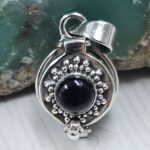 Blackonyx 925 Sterling Silver Poison Box Pendant (REXT164-2)