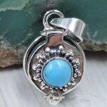 Kingman Turquoise 925 Sterling Silver Poison Box Pendant (REXT164-7)