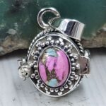 Cotton Candy Turquoise 925 Sterling Silver Poison Box Pendant (REXT164-14)