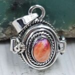 Pink Dahlia Turquoise 925 Sterling Silver Poison Box Pendant (REXT164-27)