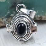 Black Onyx 925 Sterling Silver Poison Box Pendant (REXT164-20)