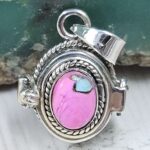 Cotton Candy Turquoise 925 Sterling Silver Poison Box Pendant (REXT164-26)