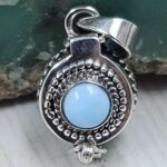 Larimar 925 Sterling Silver Poison Box Pendant (REXT164-32)