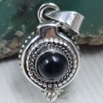 Black Onyx 925 Sterling Silver Poison Box Pendant (REXT164-31)