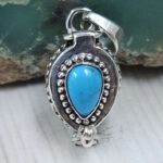 Kingman Turquoise 925 Sterling Silver Poison Box Pendant (REXT164-85)