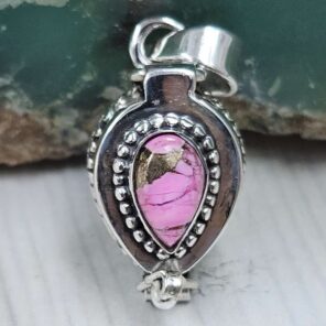 Cotton Candy Turquoise 925 Sterling Silver Poison Box Pendant (REXT164-84)