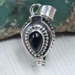 Black Onyx 925 Sterling Silver Poison Box Pendant (REXT164-79)