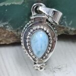 Larimar 925 Sterling Silver Poison Box Pendant (REXT164-81)