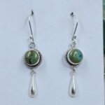 Tibetan Turquoise Size 925 Sterling Silver Earrings (REXT165-53)