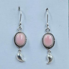 Pink Queen Conch Size 925 Sterling Silver Earrings (REXT165-51)