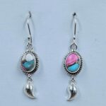 Cotton Candy Turquoise Size 925 Sterling Silver Earrings (REXT165-52)