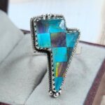 Aurora Opal & Kingman Turquoise Size US 11 925 Sterling Silver Ring (REXT165-23)