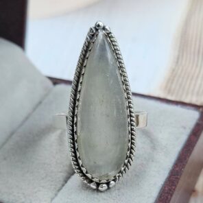 Selenite Size US 10 925 Sterling Silver Ring (REXT165-47)