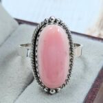 Pink Queen Conch Size US 11 925 Sterling Silver Ring (REXT165-4)