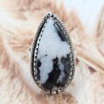 Zebra Jasper Size US 8 925 Sterling Silver Ring (REXT165-20)