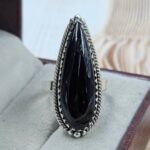 Silver Sheen Obsidian Size US 9 925 Sterling Silver Ring (REXT165-22)