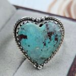 Chrysocolla Size US 9 925 Sterling Silver Ring (REXT165-6)
