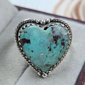Chrysocolla Size US 9 925 Sterling Silver Ring (REXT165-6)