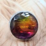 Synthetic Ammolite Size US 7 925 Sterling Silver Ring (REXT6-141)