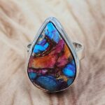 Pink Dahlia Turquoise Size US 6 925 Sterling Silver Ring (REXT6-138)