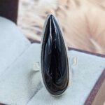 Black Onyx Size US 7 925 Sterling Silver Ring (REXT6-142)