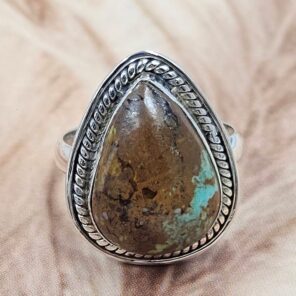 Kingman Turquoise Size US 8 925 Sterling Silver Ring (REXT49-436)