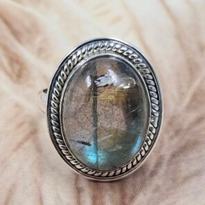 Labradorite Size US 7 925 Sterling Silver Ring (REXT49-487)