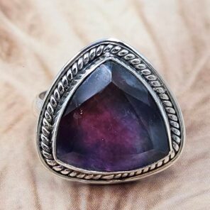 Synthetic Ammolite Size US 7 925 Sterling Silver Ring (REXT49-460)