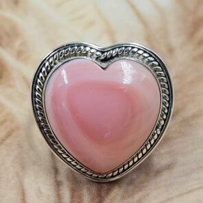 Pink Queen Conch Size US 10 925 Sterling Silver Ring (REXT49-454)