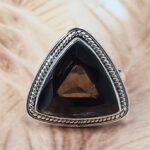 Smoky Quartz Size US 10 925 Sterling Silver Ring (REXT49-469)