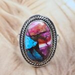 Pink Dahlia Turquoise Size US 8 925 Sterling Silver Ring (REXT49-457)