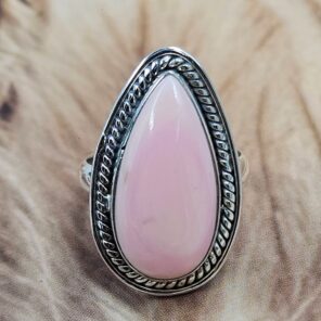 Pink Queen Conch Size US 6 925 Sterling Silver Ring (REXT49-456)