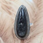Silver Sheen Obsidian Size US 9 925 Sterling Silver Ring (REXT49-489)
