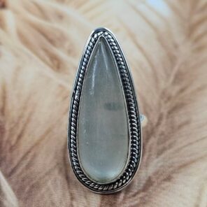 Shungite Size US 6 925 Sterling Silver Ring (REXT49-491)