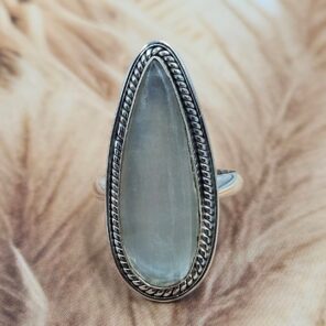 Shungite Size US 10 925 Sterling Silver Ring (REXT49-492)