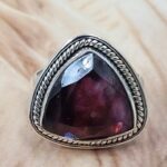 Synthetic Ammolite Size US 9 925 Sterling Silver Ring (REXT49-461)