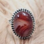 Red Agate Size US 10 925 Sterling Silver Ring (REXT25-165)