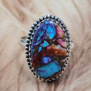 Pink Dahlia Turquoise Size US 9 925 Sterling Silver Ring (REXT25-143)