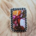 Pink Dahlia Turquoise Size US 6 925 Sterling Silver Ring (REXT25-142)