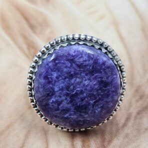 Charoite Size US 10 925 Sterling Silver Ring (REXT25-150)