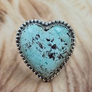 Chrysocolla Size US 10 925 Sterling Silver Ring (REXT25-174)