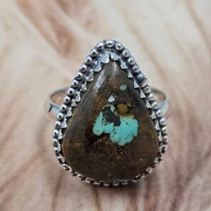 Chrysocolla Size US 7 925 Sterling Silver Ring (REXT25-156)