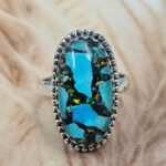 Mohave Turquoise & Aurora Opal Size US 6 925 Sterling Silver Ring (REXT25-148)