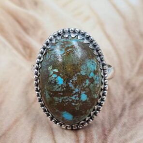Chrysocolla Size US 10 925 Sterling Silver Ring (REXT25-157)