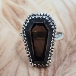 Smoky Quartz Size US 11 925 Sterling Silver Ring (REXT25-160)